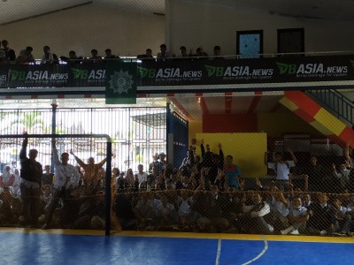 Antusias tim futsal dan suporter yang mengikuti Turnamen Futsal Smansapua 2022